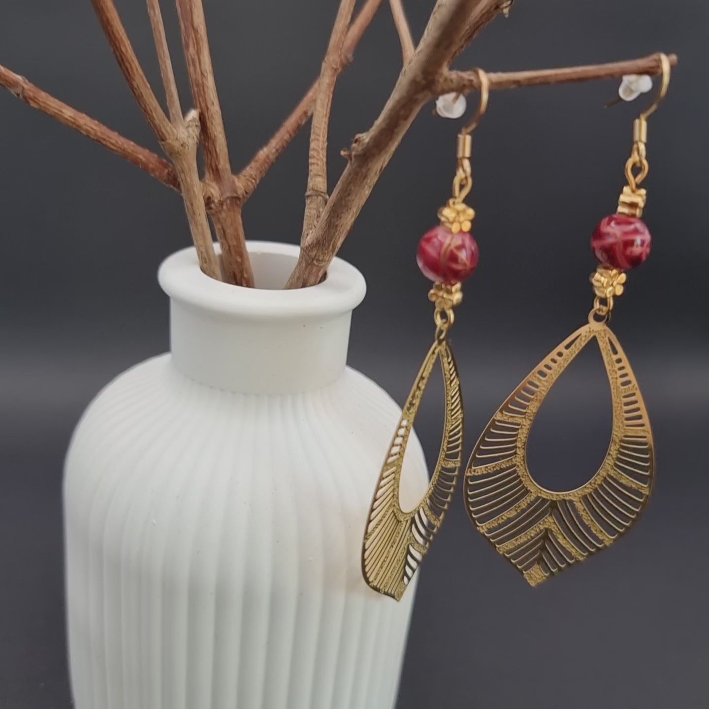 Winterglanz Rotgold – Ohrringe