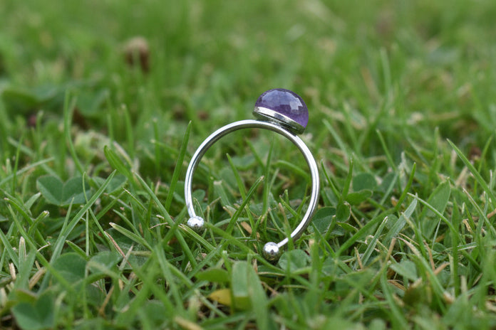 Ring "Lavendel" - verstellbar Edelstahl