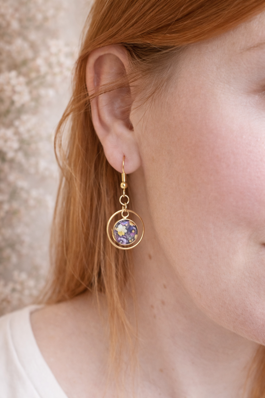 Blütenrund Edelstahlohrringe