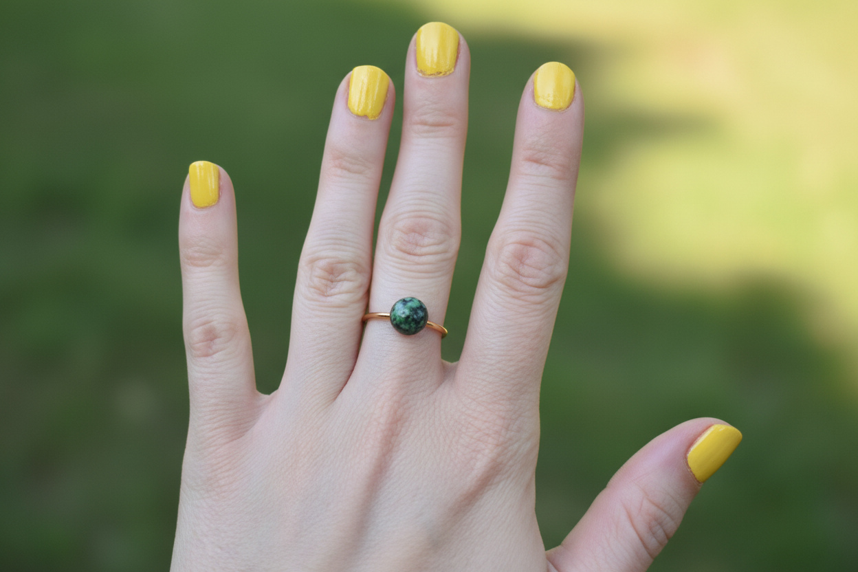 Ring „Waldgrün“ – verstellbar  Edelstahl