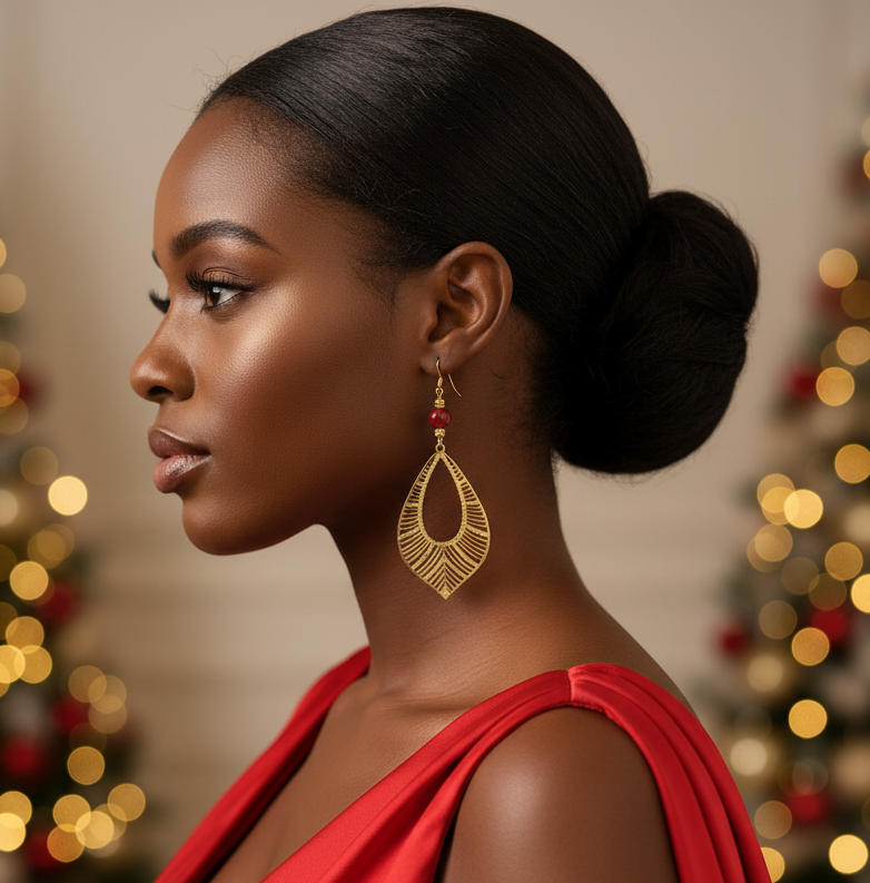 Winterglanz Rotgold – Ohrringe