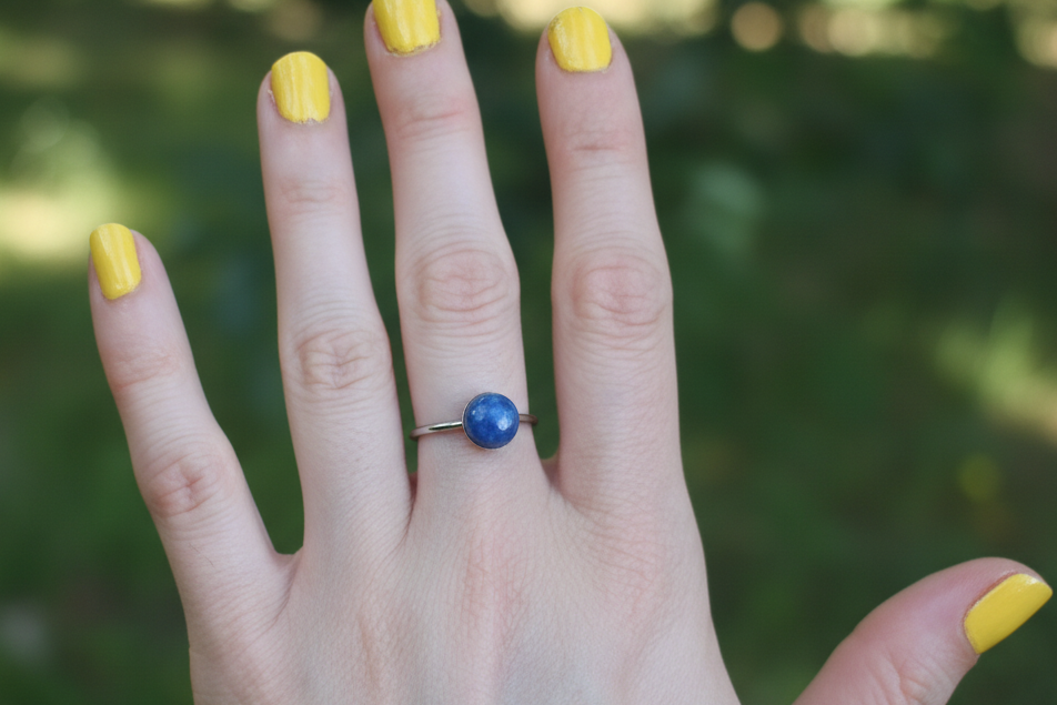 Ring „Himmelblau“ – verstellbar – Edelstahl