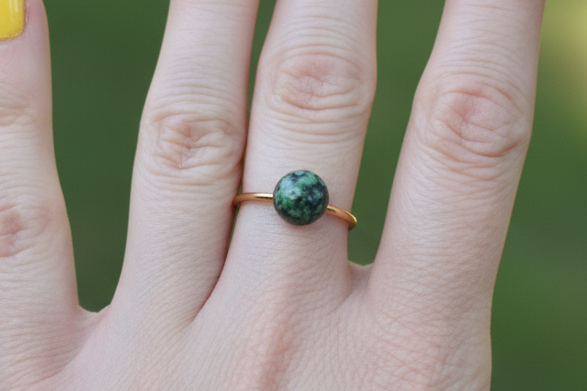 Ring „Waldgrün“ – verstellbar  Edelstahl