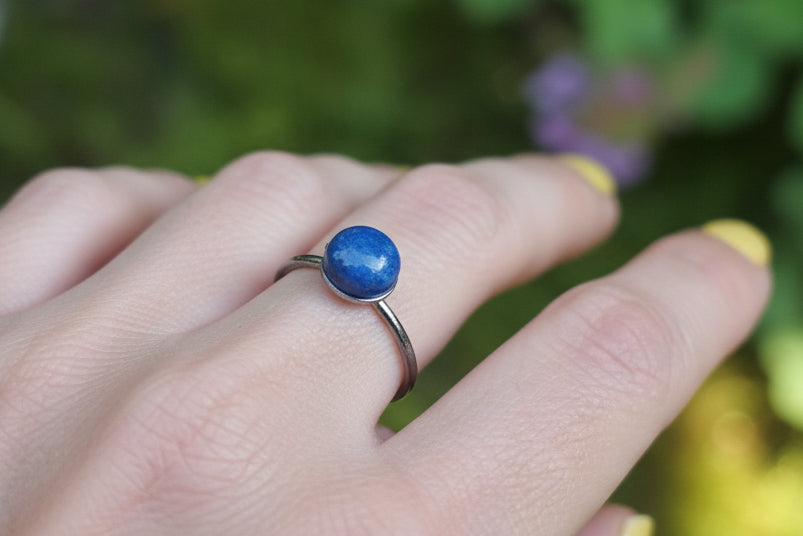 Ring „Himmelblau“ – verstellbar – Edelstahl