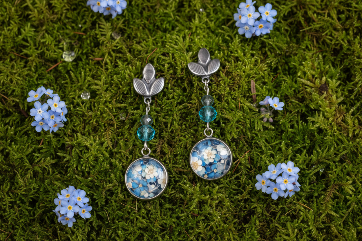 Silberblüte Edelstahlstecker