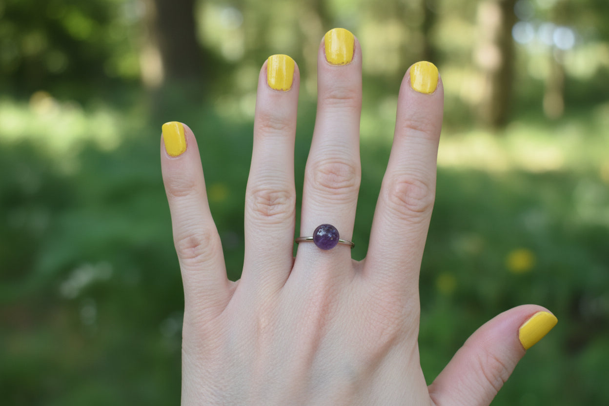 Ring "Lavendel" - verstellbar Edelstahl
