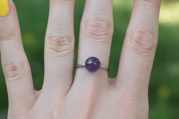 Ring "Lavendel" - verstellbar Edelstahl