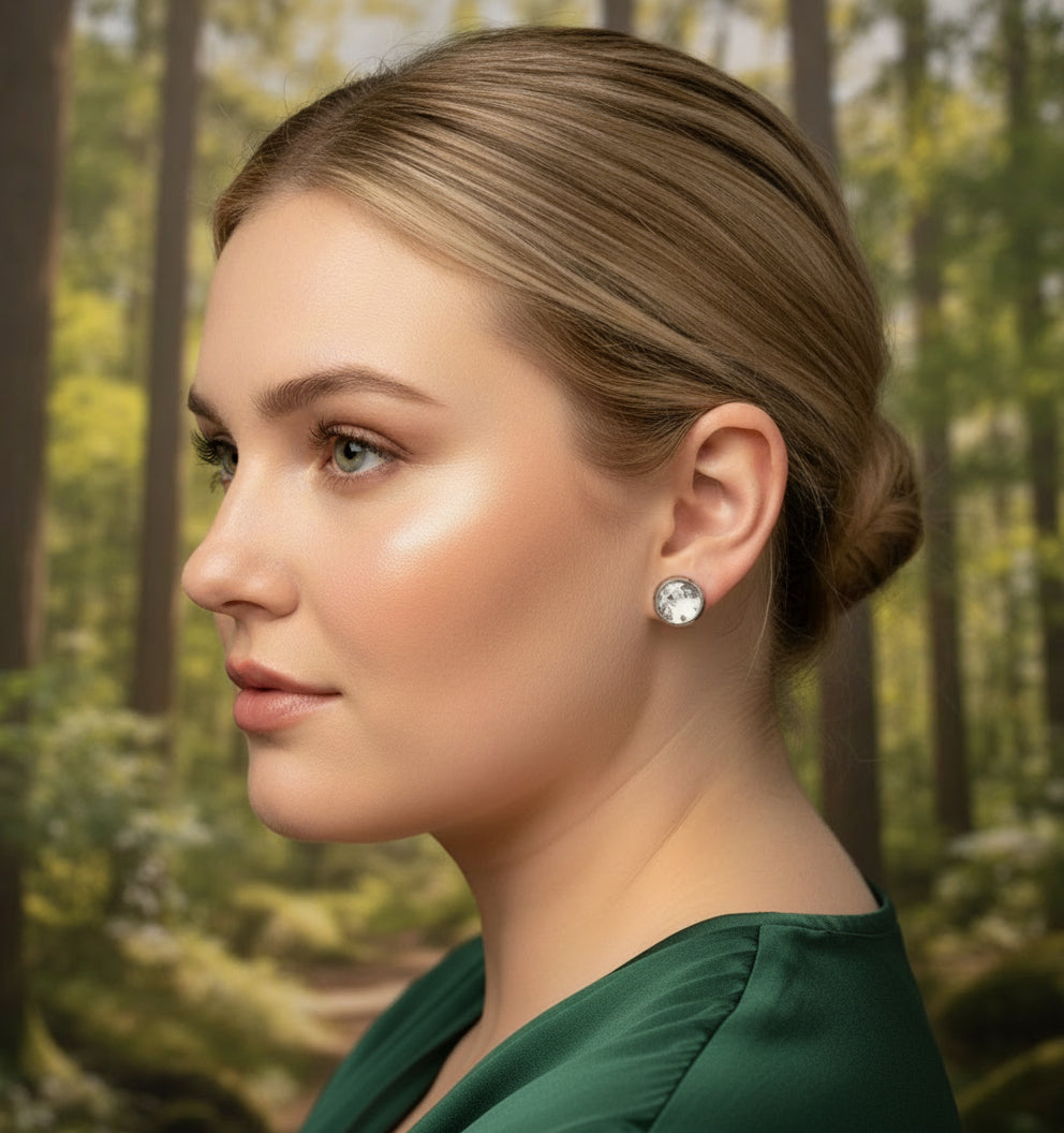 Silberfarbene Blumen-Stecker