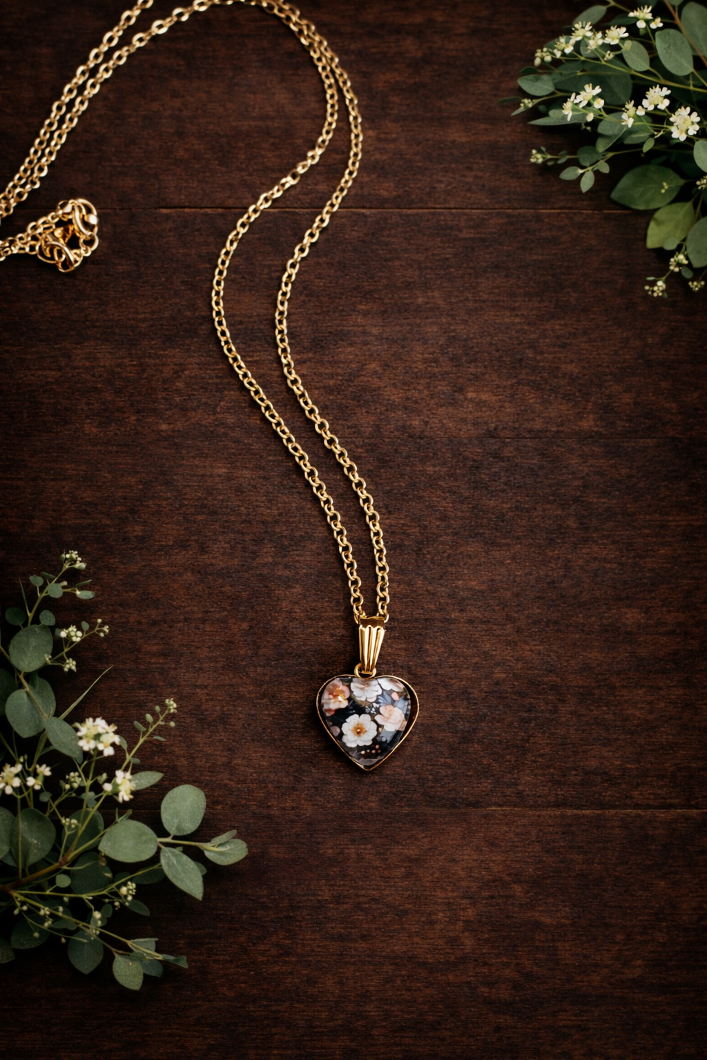 Herzkette Blütenmoment Weiße Blumen