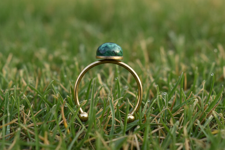 Ring „Waldgrün“ – verstellbar  Edelstahl