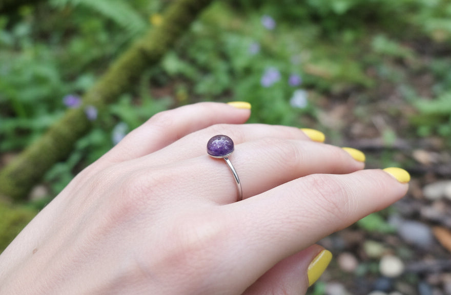 Ring "Lavendel" - verstellbar Edelstahl