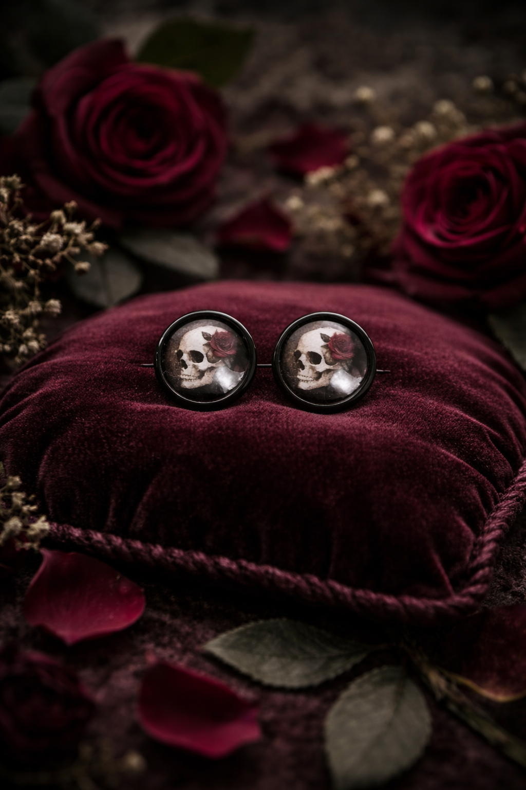 Schwarze Seele – Skull Ohrstecker Edelstahl