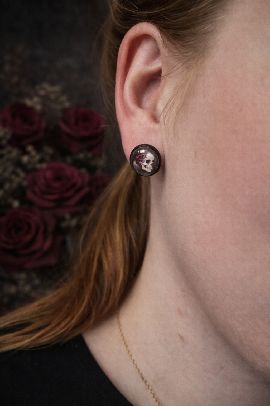 Schwarze Seele – Skull Ohrstecker Edelstahl