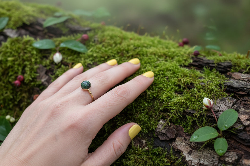Ring „Waldgrün“ – verstellbar  Edelstahl